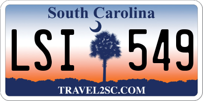 SC license plate LSI549