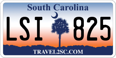 SC license plate LSI825
