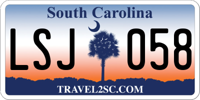 SC license plate LSJ058