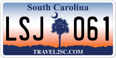 SC license plate LSJ061