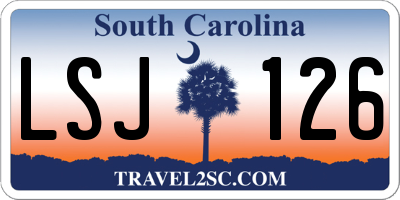 SC license plate LSJ126