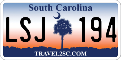 SC license plate LSJ194