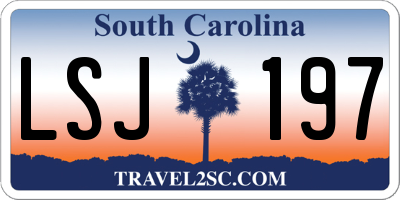 SC license plate LSJ197