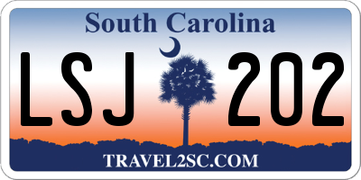 SC license plate LSJ202