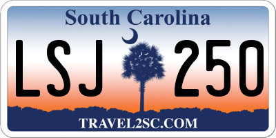SC license plate LSJ250