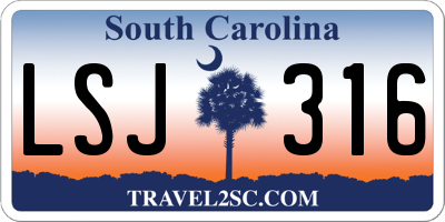 SC license plate LSJ316