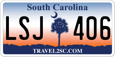 SC license plate LSJ406