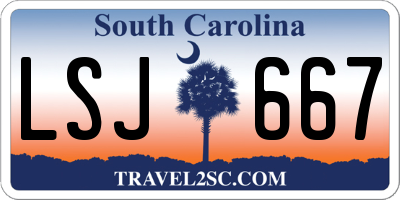 SC license plate LSJ667