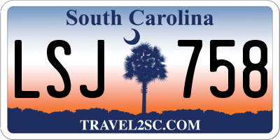 SC license plate LSJ758