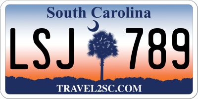 SC license plate LSJ789