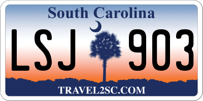 SC license plate LSJ903