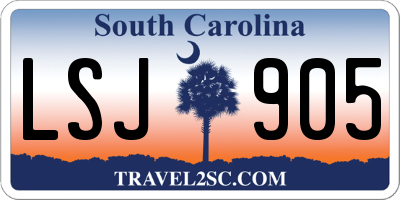 SC license plate LSJ905