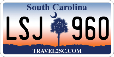 SC license plate LSJ960