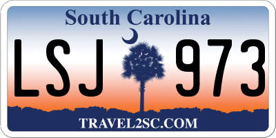 SC license plate LSJ973
