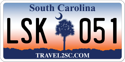 SC license plate LSK051