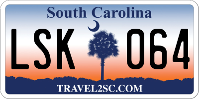 SC license plate LSK064