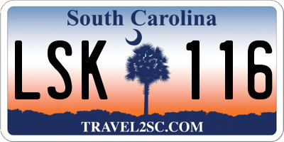 SC license plate LSK116