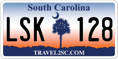 SC license plate LSK128