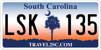 SC license plate LSK135