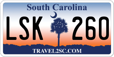 SC license plate LSK260