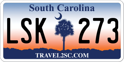 SC license plate LSK273
