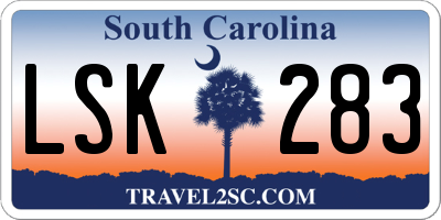 SC license plate LSK283