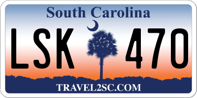SC license plate LSK470