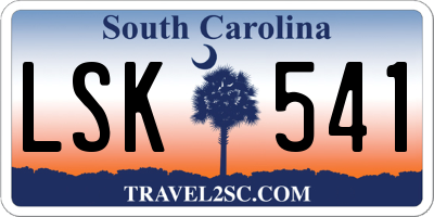 SC license plate LSK541