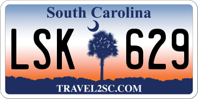 SC license plate LSK629