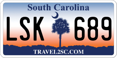 SC license plate LSK689