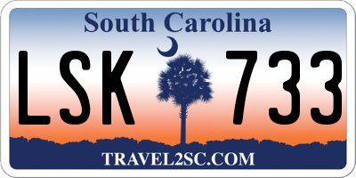 SC license plate LSK733