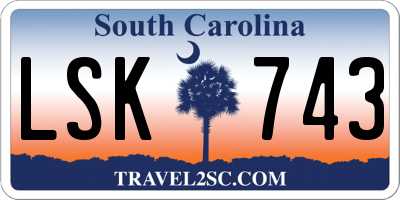 SC license plate LSK743