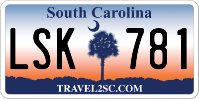 SC license plate LSK781