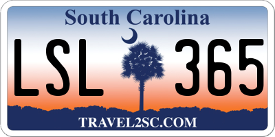 SC license plate LSL365