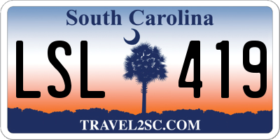 SC license plate LSL419