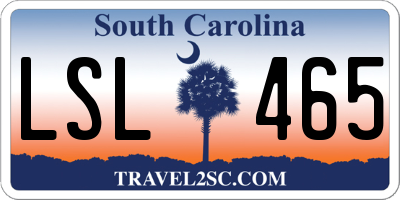 SC license plate LSL465