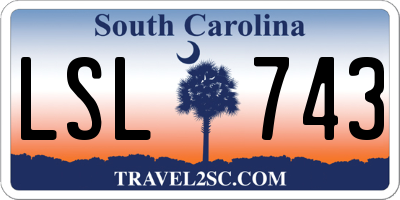 SC license plate LSL743
