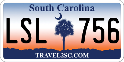 SC license plate LSL756