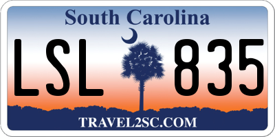 SC license plate LSL835