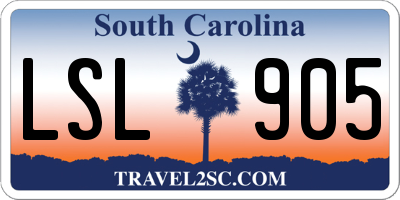 SC license plate LSL905
