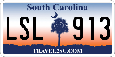 SC license plate LSL913