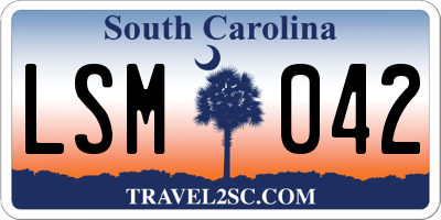 SC license plate LSM042