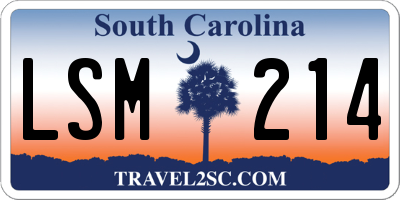 SC license plate LSM214