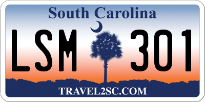 SC license plate LSM301