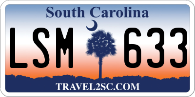 SC license plate LSM633