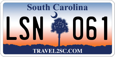 SC license plate LSN061