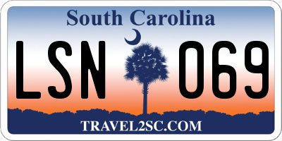 SC license plate LSN069