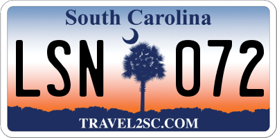 SC license plate LSN072