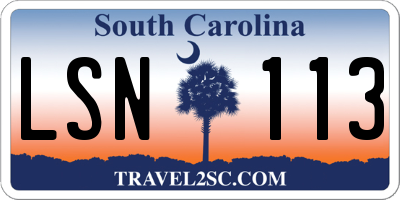 SC license plate LSN113