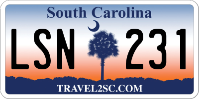 SC license plate LSN231